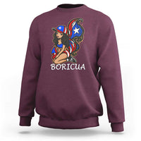 Puerto Rico Pin Up Girl Sweatshirt Taino Boricua Puerto Rican Flag - Wonder Print Shop
