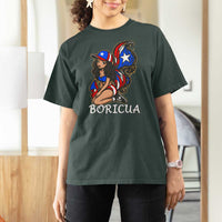 Puerto Rico Pin Up Girl T Shirt For Women Taino Boricua Puerto Rican Flag - Wonder Print Shop