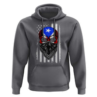 Skull Puerto Rican American Flag Hoodie With Bandana