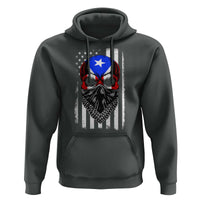 Skull Puerto Rican American Flag Hoodie With Bandana