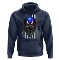 Skull Puerto Rican American Flag Hoodie With Bandana