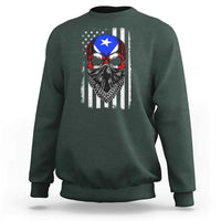 Skull Puerto Rican American Flag Sweatshirt With Bandana
