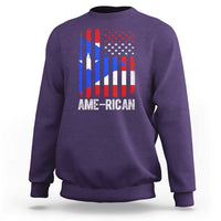 Puerto Rican American Flag Sweatshirt AME-RICAN Boricua Pride