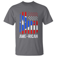 Puerto Rican American Flag T Shirt AME-RICAN Boricua Pride