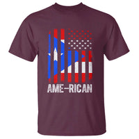 Puerto Rican American Flag T Shirt AME-RICAN Boricua Pride