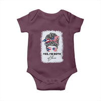 Yes I’m Both Puerto Rican American Baby Onesie Messy Bun Boricua Woman Pride