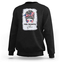 Yes I’m Both Puerto Rican American Sweatshirt Messy Bun Boricua Woman Pride
