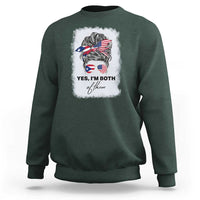Yes I’m Both Puerto Rican American Sweatshirt Messy Bun Boricua Woman Pride
