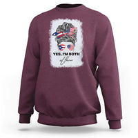 Yes I’m Both Puerto Rican American Sweatshirt Messy Bun Boricua Woman Pride