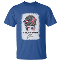 Yes I’m Both Puerto Rican American T Shirt Messy Bun Boricua Woman Pride