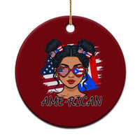 Puerto Rican American Girl Ceramic Ornament AME-RICAN Boricua Pride