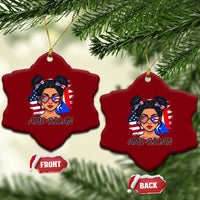 Puerto Rican American Girl Ceramic Ornament AME-RICAN Boricua Pride