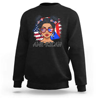 Puerto Rican American Girl Sweatshirt AME-RICAN Boricua Pride
