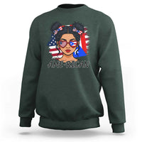 Puerto Rican American Girl Sweatshirt AME-RICAN Boricua Pride