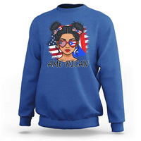 Puerto Rican American Girl Sweatshirt AME-RICAN Boricua Pride