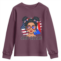 Puerto Rican American Girl Youth Sweatshirt AME-RICAN Boricua Pride