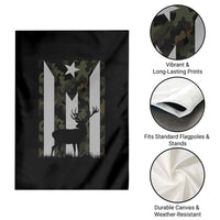 Deer Hunting Camo Puerto Rican Flag Garden Flag Boricua Hunters
