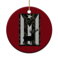 Deer Hunting Camo Puerto Rican Flag Ceramic Ornament Boricua Hunters