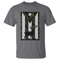 Deer Hunting Camo Puerto Rican Flag T Shirt Boricua Hunters