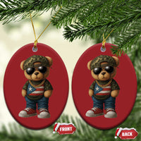 Camo Teddy Bear Puerto Rico Flag Christmas Ornament Camouflage Rican Boricua - Wonder Print Shop