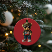 Camo Teddy Bear Puerto Rico Flag Christmas Ornament Camouflage Rican Boricua - Wonder Print Shop
