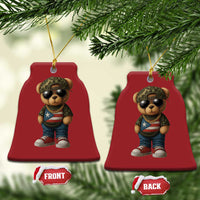 Camo Teddy Bear Puerto Rico Flag Christmas Ornament Camouflage Rican Boricua - Wonder Print Shop