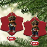 Camo Teddy Bear Puerto Rico Flag Christmas Ornament Camouflage Rican Boricua - Wonder Print Shop