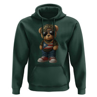 Camo Teddy Bear Puerto Rico Flag Hoodie Camouflage Rican Boricua - Wonder Print Shop