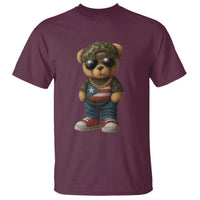 Camo Teddy Bear Puerto Rico Flag T Shirt Camouflage Rican Boricua - Wonder Print Shop