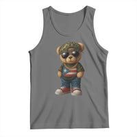 Camo Teddy Bear Puerto Rico Flag Tank Top Camouflage Rican Boricua - Wonder Print Shop