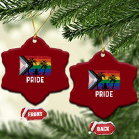 Puerto Rican LGBTQ Ceramic Ornament Boricua Rainbow Flag Pride