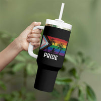 Puerto Rican LGBTQ Tumbler With Handle Boricua Rainbow Flag Pride