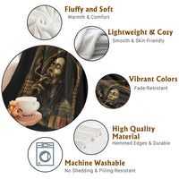 Vintage Marley Guitarist Throw Blanket Rastaman Rastafari Music Vibes Only Rasta Jamaica Reggae - Wonder Print Shop