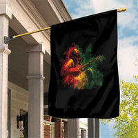 Marley Guitarist Garden Flag Smoke Cannabis Leaf 420 Rastafari Rasta Reggae Music - Wonder Print Shop