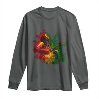 Marley Guitarist Long Sleeve Shirt Smoke Cannabis Leaf 420 Rastafari Rasta Reggae Music - Wonder Print Shop