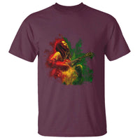 Marley Guitarist T Shirt Smoke Cannabis Leaf 420 Rastafari Rasta Reggae Music - Wonder Print Shop