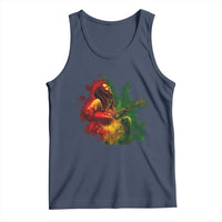 Marley Guitarist Tank Top Smoke Cannabis Leaf 420 Rastafari Rasta Reggae Music - Wonder Print Shop