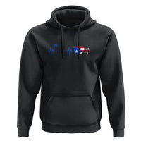 Puerto Rico Flag Hoodie Heartbeat EKG Pulse Boricua Pride Summer Beach - Wonder Print Shop