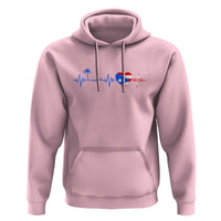 Puerto Rico Flag Hoodie Heartbeat EKG Pulse Boricua Pride Summer Beach - Wonder Print Shop