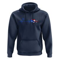 Puerto Rico Flag Hoodie Heartbeat EKG Pulse Boricua Pride Summer Beach - Wonder Print Shop