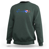 Puerto Rico Flag Sweatshirt Heartbeat EKG Pulse Boricua Pride Summer Beach - Wonder Print Shop