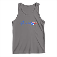 Puerto Rico Flag Tank Top Heartbeat EKG Pulse Boricua Pride Summer Beach - Wonder Print Shop