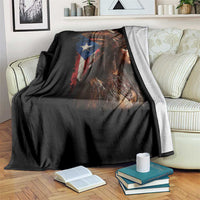 Puerto Rico Taino Warrior Woman Throw Blanket Boricua Pride