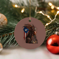 Puerto Rico Taino Warrior Woman Ceramic Ornament Boricua Pride