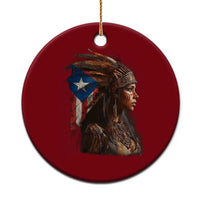 Puerto Rico Taino Warrior Woman Ceramic Ornament Boricua Pride
