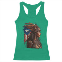 Puerto Rico Taino Warrior Woman Racerback Tank Top Boricua Pride