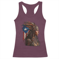 Puerto Rico Taino Warrior Woman Racerback Tank Top Boricua Pride