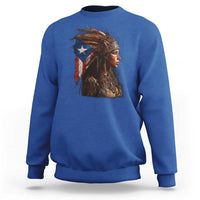 Puerto Rico Taino Warrior Woman Sweatshirt Boricua Pride
