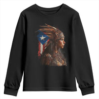 Puerto Rico Taino Warrior Woman Youth Sweatshirt Boricua Pride