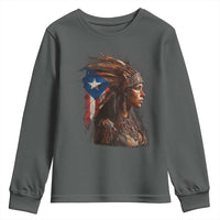 Puerto Rico Taino Warrior Woman Youth Sweatshirt Boricua Pride